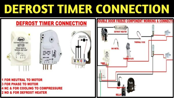 DEFROST TIMER CONNECTION! REFRIGERATOR TIMER CONNECTION! DOUBLE DOOR REFRIGERATOR TIMER CONNECTION